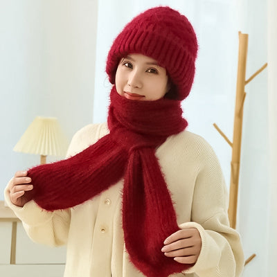 HatScarf | Damen gestrickte warme Mütze und Schal