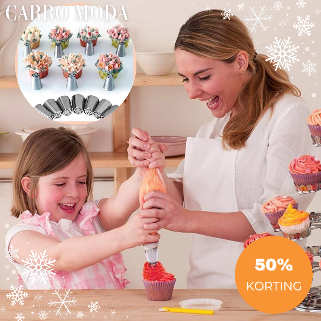 Carro Moda | Cake Spuitmonden - Voor jouw mooiste taartdecoraties (18 stuks)