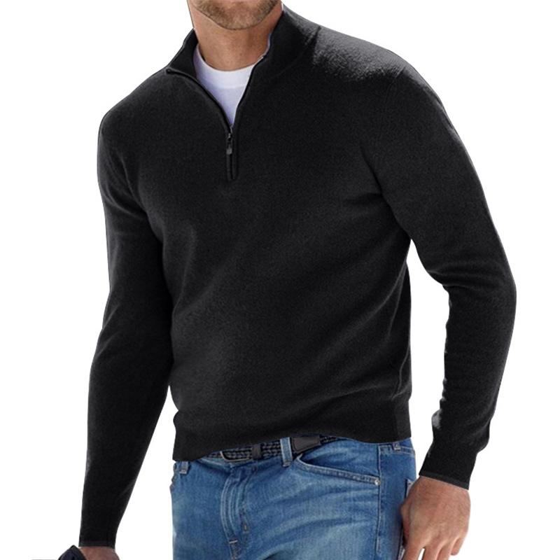 Carro Moda™ Bastiaan Heren Basis Sweater Met Rits