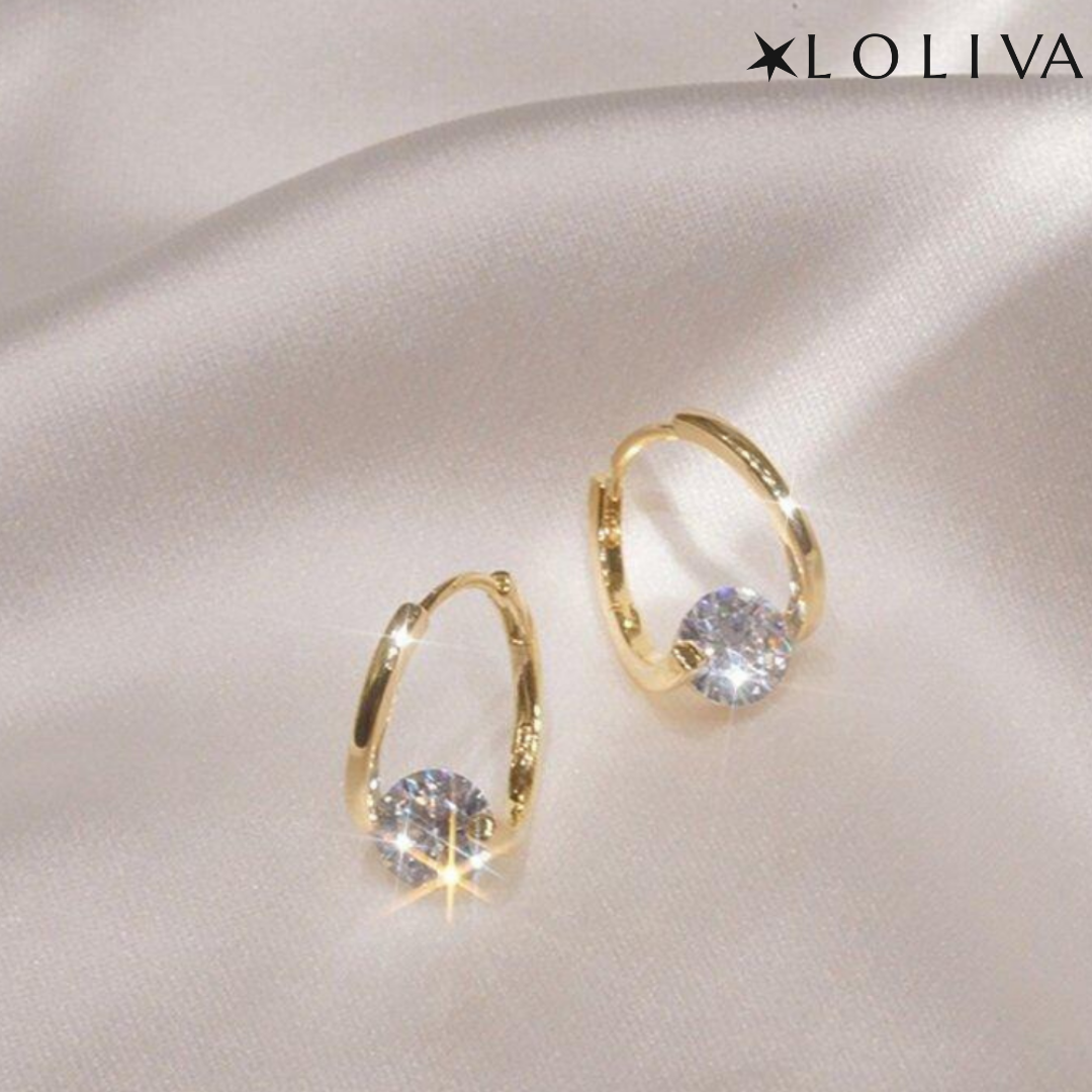 Loliva's - (1 + 1 Gratis) Dazzle Earrings® - Diamanten Ronde Oorbellen!
